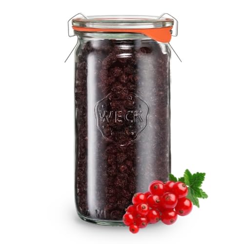 Rote Johannisbeere 150g - 100% Getrocknete Früchte - Trockenfrüchte - Hot Air Methode - Versiegelt in einem 340 ml Weck Glas - ohne Zuckerzusatz - Quelle für Vitamine - BerriesPolska® von Berries Polska