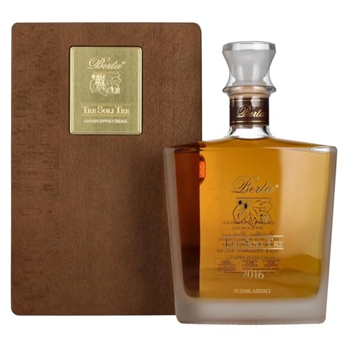 Berta Grappa Tre Soli Tre Grappa Invecchiata 2014 43% Vol. 0,7l in Holzkiste von Berta
