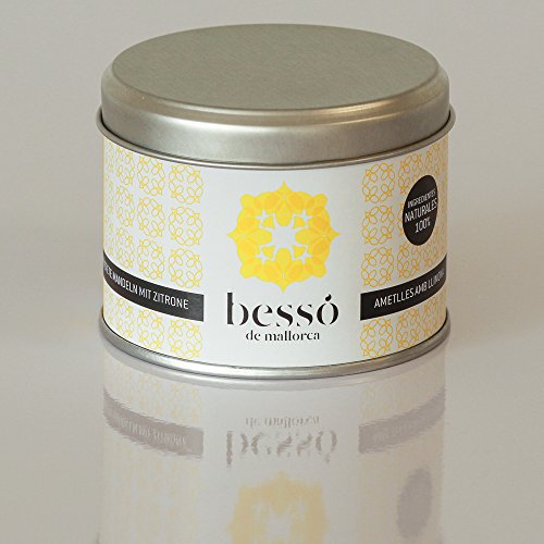 Besso de Mallorca gebrannte Zitronenmandeln in Geschenkdose - (120 Gramm, Zitrone) von Besso de Mallorca