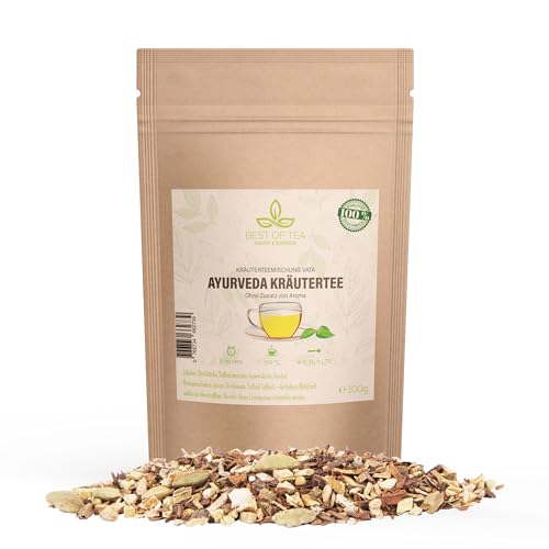 Best-of-Tea BIO Ayurveda Kräutertee - Kräuterteemischung Seelenheil - Ohne Zusatz von Aromen - Kräuter Tee lose - Loser Kräutertee - 100 Gramm von Best-of-Tea