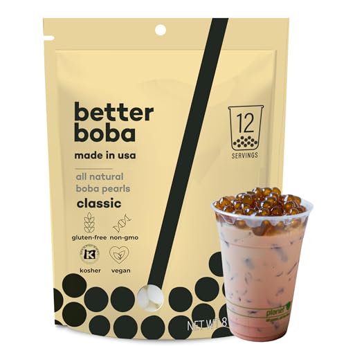 Better Boba Natürliche klassische Tapioka-Perlen ohne künstliche Inhaltsstoffe, keine Konservierungsstoffe, einfach zu machen, hergestellt in den USA. Better Boba Natürliche klassische Tapioka-Perlen ohne künstliche Inhaltsstoffe, keine Konservierungsstoffe, einfach zu machen, hergestellt in den USA. von Better Boba