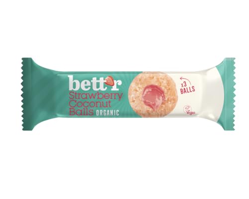 Fruchtbällchen mit Kokos- und Erdbeerfüllung, Bio, 3×15 g, Bett'r Fruchtbällchen mit Kokos- und Erdbeerfüllung, Bio, 3×15 g, Bett'r von Better