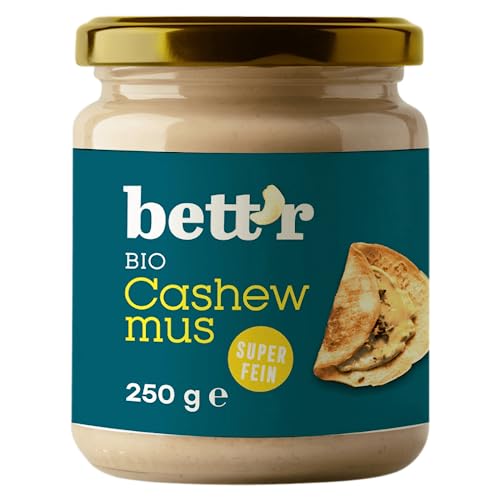 Bettr Bio Cashewmus - Feiner Genuss aus hochwertigen Cashewnüssen 1x 250 gramm Bio-Qualität von Bettr