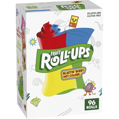 Betty Crocker Fruit Roll Ups Blastin' Berry Hot Colors, 14 g, 96 Stück von Betty Crocker