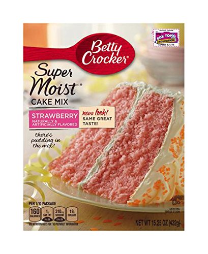 Betty Crocker Super Moist Strawberry Cake Mix, 432 g, 12 Stück von Betty Crocker