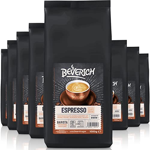Beverich - Premium Ganze Kaffeebohnen Barista Espresso, 8x 1000g Kaffee von Beverich