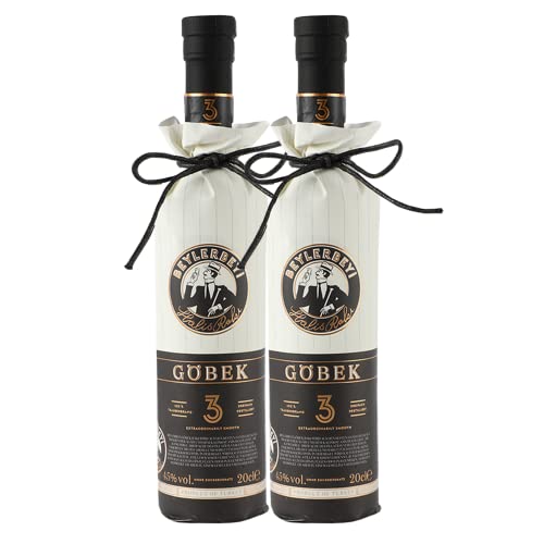 RAKI - Beylerbeyi Göbek Raki 2 x 20cl | Türkischer Brandy mit Anis aromatisiert - 100% frische Weintrauben - Ohne Zuckerzusatz | Dreifache Destillation - Alkoholgehalt 45% von Beylerbeyi