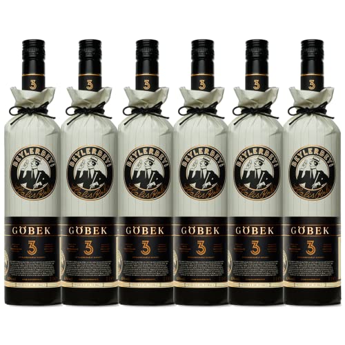 RAKI - Beylerbeyi Göbek Raki 6 x 100cl | Türkischer Brandy mit Anis aromatisiert - 100% frische Weintrauben - Ohne Zuckerzusatz | Dreifache Destillation - Alkoholgehalt 45% von Beylerbeyi