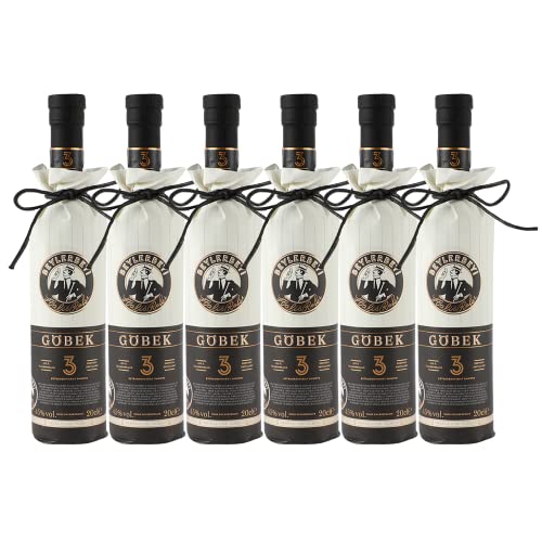 RAKI - Beylerbeyi Göbek Raki 6 x 20cl | Türkischer Brandy mit Anis aromatisiert - 100% frische Weintrauben - Ohne Zuckerzusatz | Dreifache Destillation - Alkoholgehalt 45% von Beylerbeyi