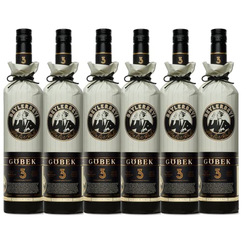 RAKI - Beylerbeyi Göbek Raki 6 x 70cl | Türkischer Brandy mit Anis aromatisiert - 100% frische Weintrauben - Ohne Zuckerzusatz | Dreifache Destillation - Alkoholgehalt 45% von Beylerbeyi