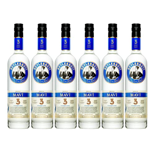 RAKI - Beylerbeyi Mavi Raki 6 x 70cl | Türkischer Brandy mit Anis aromatisiert - 100% frische Weintrauben - Ohne Zuckerzusatz | Dreifache Destillation - Alkoholgehalt 45% RAKI - Beylerbeyi Mavi Raki 6 x 70cl | Türkischer Brandy mit Anis aromatisiert - 100% frische Weintrauben - Ohne Zuckerzusatz | Dreifache Destillation - Alkoholgehalt 45% von Beylerbeyi
