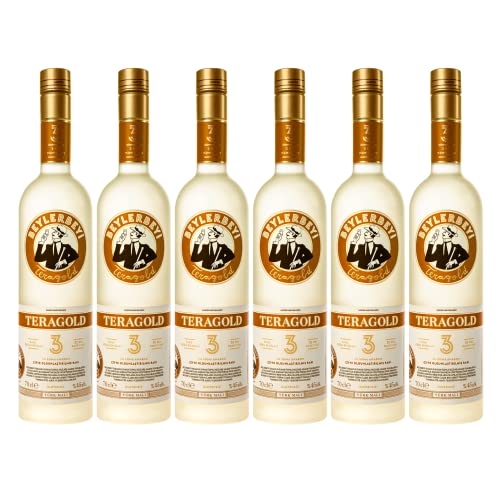 RAKI - Beylerbeyi Teragold Raki 6 x 35cl | Türkischer Brandy mit Anis aromatisiert - 100% frische Weintrauben - Ohne Zuckerzusatz | Dreifache Destillation - Alkoholgehalt 45% von Beylerbeyi