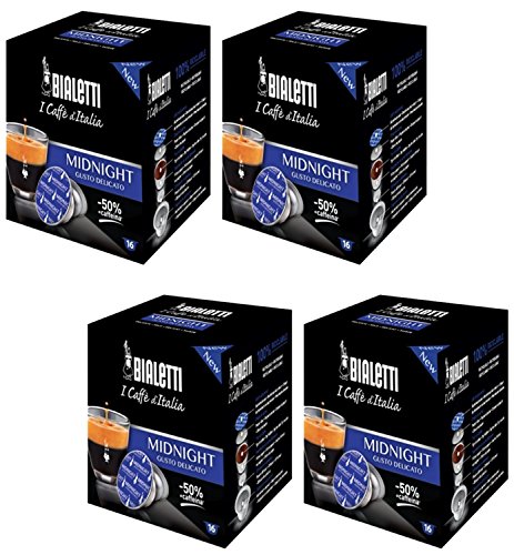 Bialetti Midnight Espresso Kapseln, zarter Geschmack, 50 % Koffein, 64 Stück Bialetti Midnight Espresso Kapseln, zarter Geschmack, 50 % Koffein, 64 Stück von Bialetti
