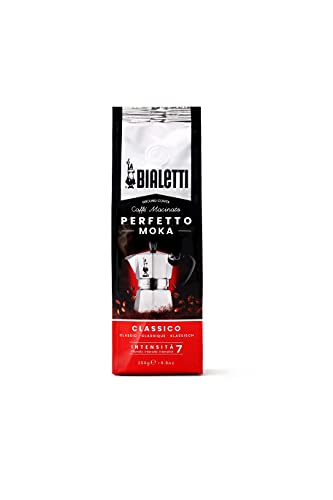 Bialetti - Perfetto Moka Classico: Gemahlener Kaffee mit mittlerer Röstung, Aroma von Haselnüssen und Getrockneten Früchten, 250g , Beutel mit Aromaventil von Bialetti