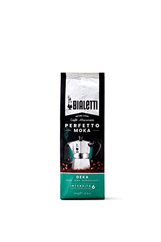 Bialetti - Perfetto Moka Deka: Gemahlener Kaffee mit mittlerer Röstung, Getreide-Aroma, 250g, Beutel mit Aromaventil von Bialetti