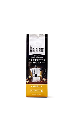 Bialetti - Perfetto Moka Vaniglia: Gemahlener Kaffee mit mittlerer Röstung, Vanille-Aroma, 250g, Beutel mit Aromaventil von Bialetti
