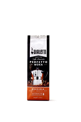 Bialetti - Perfetto Moka Nocciola: Gemahlener Kaffee mit mittlerer Röstung, Haselnuss-Aroma, 250g, Beutel mit Aromaschutzventil von Bialetti