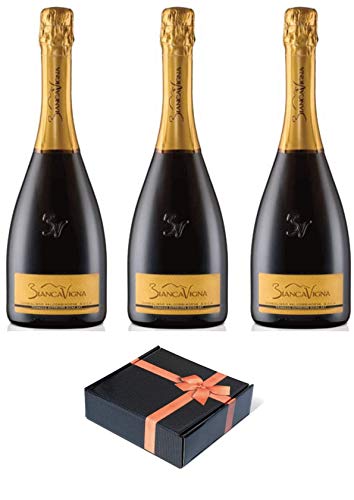 Elegante Geschenkverpackung - Sekt - 3 Flaschen x 0,750 l. -Conegliano Valdobbiadene D.O.C.G. Extradry Prosecco Superiore Millesimato - BiancaVigna von BiancaVigna