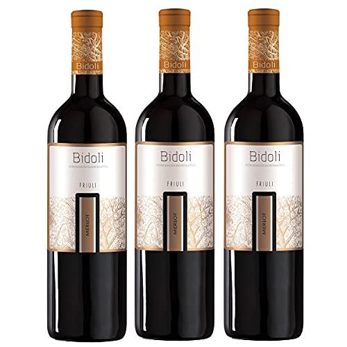 Bidoli Vini Merlot DOC Friuli Grave Rotwein Wein trocken Italien (3 Flaschen) von Bidoli Vini