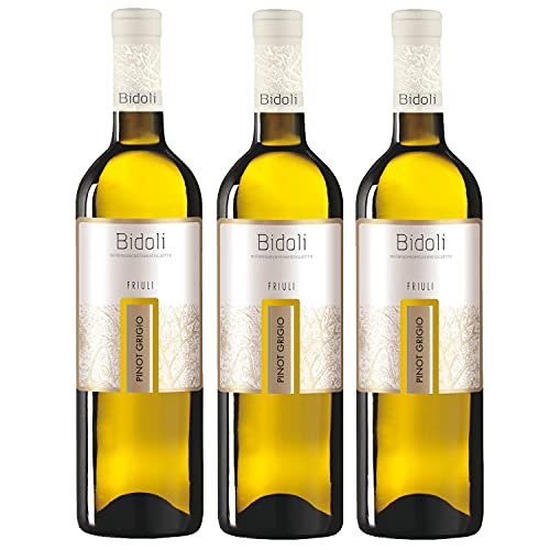 Bidoli Vini Pinot Grigio DOC Friuli Grave Weißwein Wein trocken Italien (3 Flaschen) von Bidoli Vini