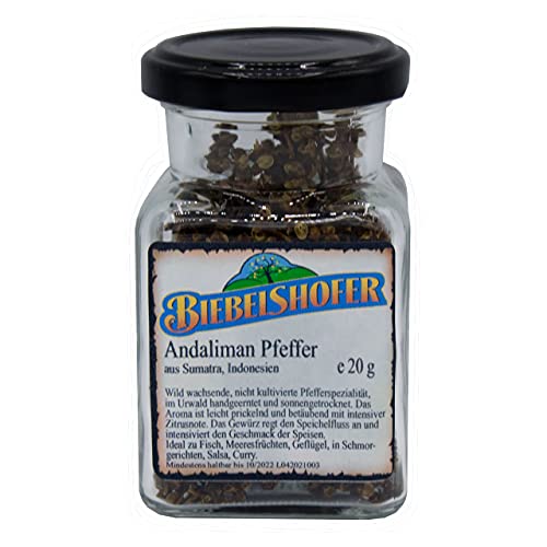 Andaliman-Pfeffer aus Sumatra, 20 g im Glas, Indonesien, ganz, Pfeffer-Spezialität Andaliman-Pfeffer aus Sumatra, 20 g im Glas, Indonesien, ganz, Pfeffer-Spezialität von Biebelshofer