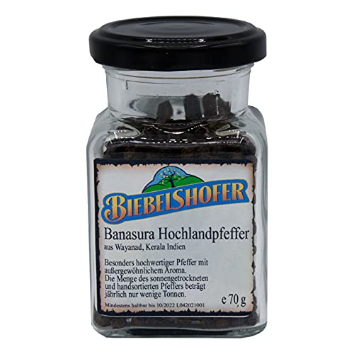 Banasura Hochlandpfeffer 50 g, in Keramik-Vorratsdose, sehr rare und seltene Pfeffer-Spezialität von der indischen Malabar-Küste, inkl. Keramikdose Banasura Hochlandpfeffer 50 g, in Keramik-Vorratsdose, sehr rare und seltene Pfeffer-Spezialität von der indischen Malabar-Küste, inkl. Keramikdose von Biebelshofer