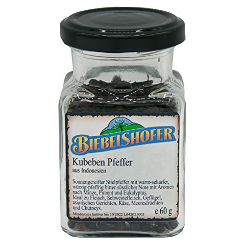 Kubeben-Pfeffer, 50g im Vorratsglas, Stiel-Pfeffer aus Indonesien, Pfeffer-Spezialität Kubeben-Pfeffer, 50g im Vorratsglas, Stiel-Pfeffer aus Indonesien, Pfeffer-Spezialität von Biebelshofer