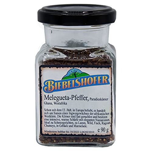 Meleguetapfeffer, Guineapfeffer, Paradieskörner, Malagettapfeffer, 90g Pfeffer-Spezialität im Vorratsglas Meleguetapfeffer, Guineapfeffer, Paradieskörner, Malagettapfeffer, 90g Pfeffer-Spezialität im Vorratsglas von Biebelshofer