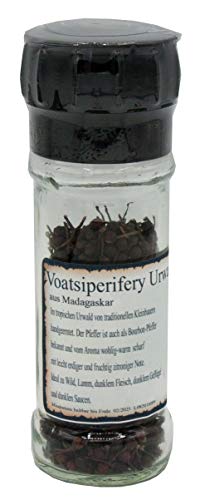 Voatsiperifery Urwaldpfeffer, Bourbon-Pfeffer, ganz, Pfeffer-Spezialität aus Madagaskar inkl. Mühle von Biebelshofer