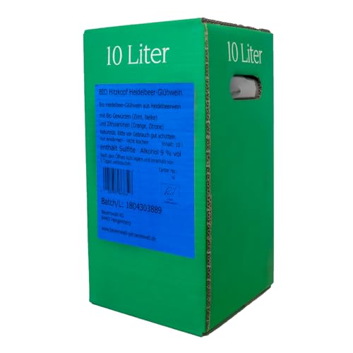 BIELMEIER Hitzkopf Glühwein Punsch BIO Heidelbeer 9% vol 10 Liter Bag-in Box Der Genuss und die Qualität aus dem Bayerischen Wald von Bielmeier