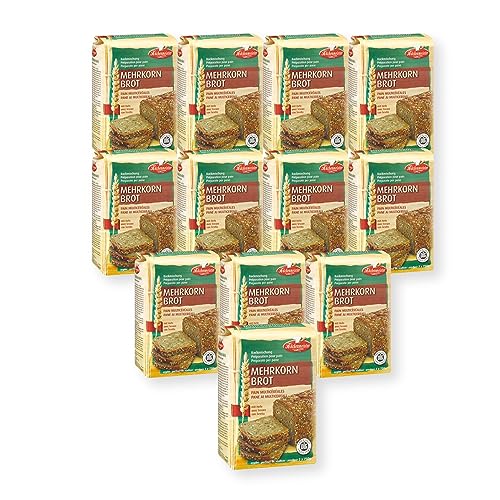 BIELMEIER KÜCHENMEISTER Brotbackmischung Mehrkornbrot 12 x 1000 g I Brotbackmischungen für Brotbackautomat & Ofen I Brot mit Backmischung ganz einfach von Bielmeier