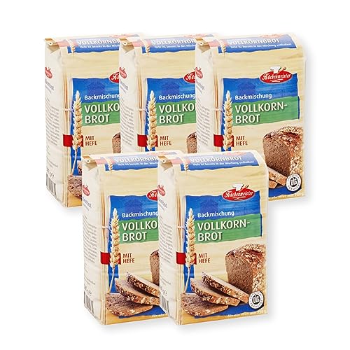 BIELMEIER KÜCHENMEISTER Brotbackmischung Vollkornbrot 5 x 500 g I Brotbackmischungen für Brotbackautomat & Ofen I Brot mit Backmischung leicht gemacht von Bielmeier