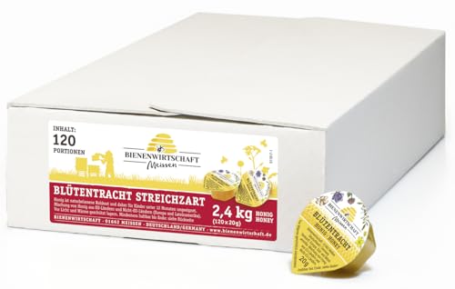 Bienenwirtschaft Meißen, Portionen cremig 120x20g - Blütentracht streichzart (insgesamt 2,4 KG Honig) Bienenwirtschaft Meißen, Portionen cremig 120x20g - Blütentracht streichzart (insgesamt 2,4 KG Honig) von Bienenwirtschaft Meissen
