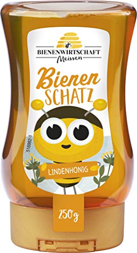 Bienenwirtschaft Meißen Bienenschatz Lindenhonig flüssig 250g Spender - Zarter goldgelber Honig, aromatisch duftig im Geschmack - Praktischer Spender (1 x 250g) Bienenwirtschaft Meißen Bienenschatz Lindenhonig flüssig 250g Spender - Zarter goldgelber Honig, aromatisch duftig im Geschmack - Praktischer Spender (1 x 250g) von Bienenwirtschaft Meissen
