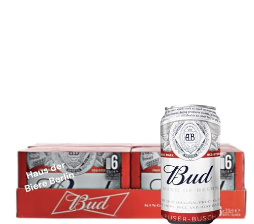 12 Dosen amerikanische Bud Beer 0,33l das bekanntes Bier der USA mit 5% Alc. von Bier