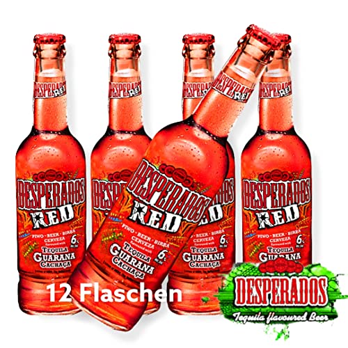 12 Flaschen Desperados Red in der Sondergröße 400 ml Flasche mit Guarana und Cachaca Aromen von Bier