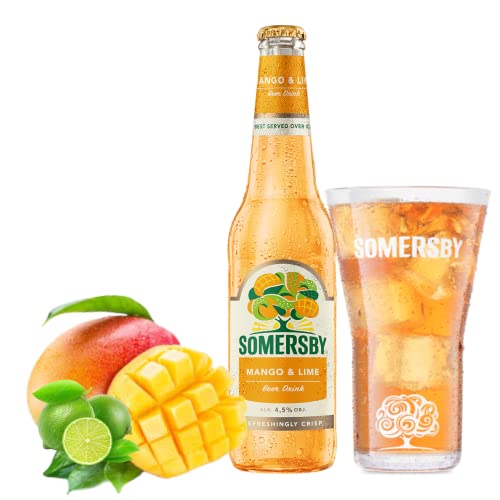 12 Flaschen Somersby Mango Limes aus fruchtiger Mango und Limonen in der Sonderflasche 0,4l von Bier