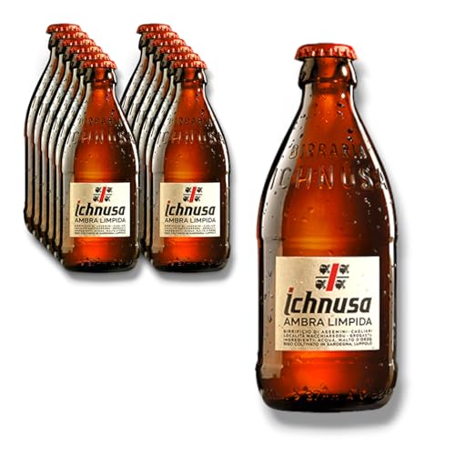 12 x Birra Ichnusa Ambra limpida 0,3l Flasche - das neue Kultbier aus Sardinien mit 5% Vol.- inklusive Haus der Biere Berlin Bierdeckel von Bier