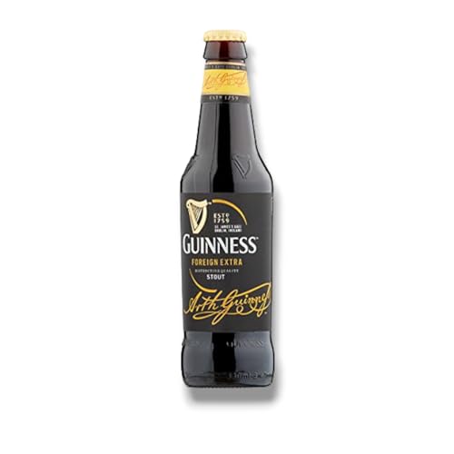 12 x Guinness Foreign Extra Stout 0,325l - Nigeria mit 7,5% Vol. - Inklusive Original Haus der Biere Berlin Bierdeckel von bier