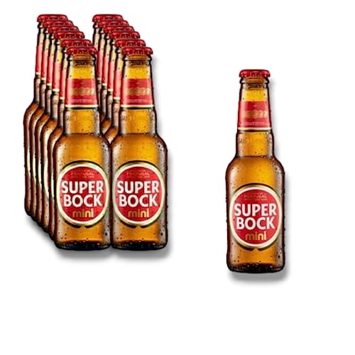 12 x Super Bock Mini Original 0,2l - Das Nr.1 Bier aus Portugal in der beliebten Mini Version mit 5,2% Vol. von Bier