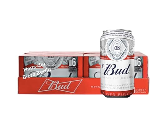 24 Dosen amerikanisches Bud Beer Anheuser Busch mit 5% Alc USA von Bier