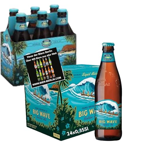 24 Flaschen Kona Brewing Big Wave a 0,355l aus Hawaii Ale 4,4% Vol. inkl. 6 EUR Pfand inkl. Bierdeckel Haus der Biere Berlin von Bier