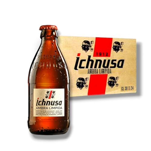24 x Birra Ichnusa Ambra limpida 0,3l Flasche - das neue Kultbier aus Sardinien mit 5% Vol. von Bier