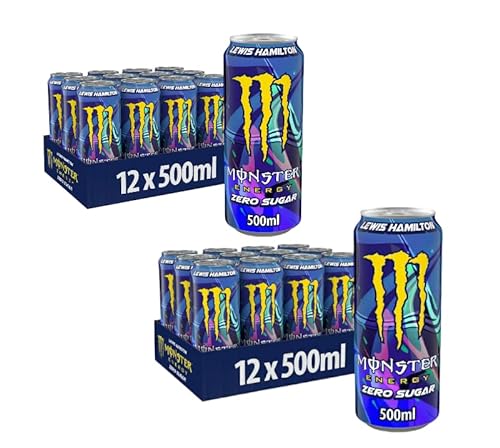 24 x Neu! Monster Energy Lewis Hamilton Zero - koffeinhaltiger Energy Drink mit erfrischendem Pfirsich-Nektarinen Geschmack - ohne Zucker und ohne Kalorien von Bier