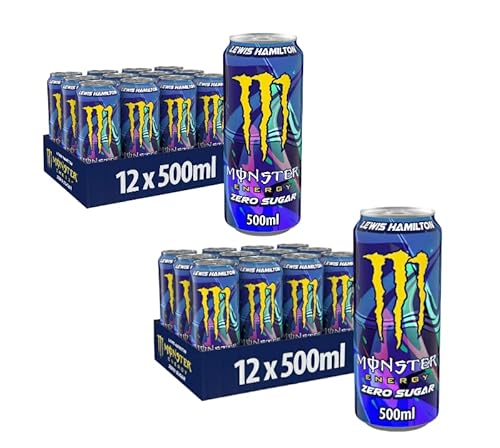 24 x Neu! Monster Energy Lewis Hamilton Zero - koffeinhaltiger Energy Drink mit erfrischendem Pfirsich-Nektarinen Geschmack - ohne Zucker und ohne Kalorien von Bier