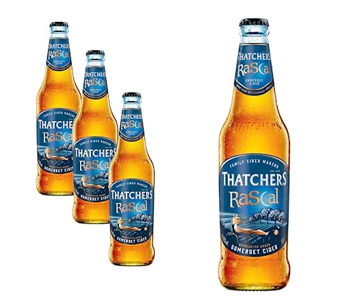 3 x Thatchers Rascal 0,5l- Refreshing Amber Somerset Cider mit 4,5% Vol. - Apfelwein aus Großbritannien von Bier