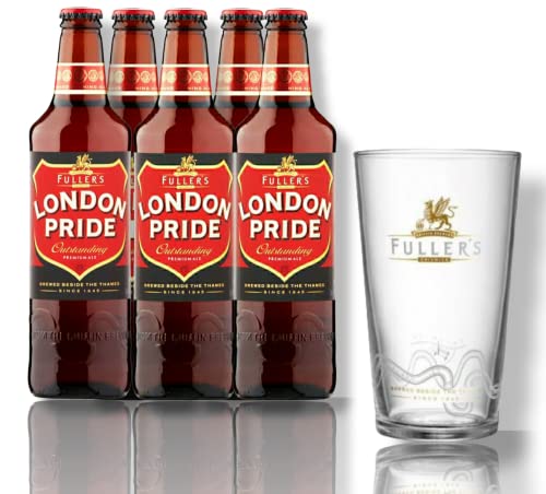 5 Flaschen Fuller`s London Pride Bier inklusive Glas von Bier