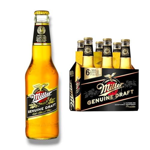 6 x 0,33l Miller Genuine Draft - Bier aus den USA mit 4,7% Vol. inklusive Haus der Biere Berlin Bierdeckel von Bier
