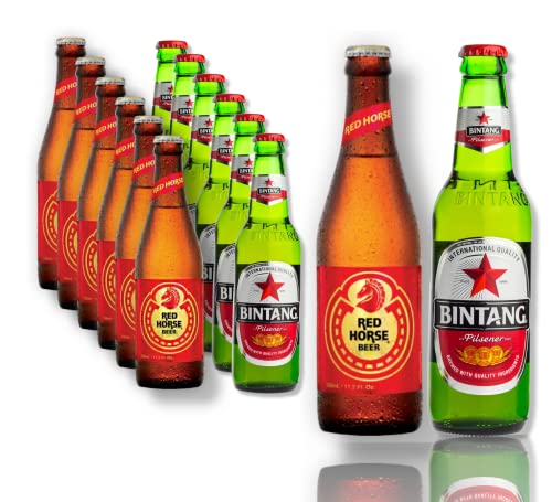 6 x Bintang Bier - Pils aus Indonesien & 6 x Red Horse das Starkbier der Philipinen im Set von Bier