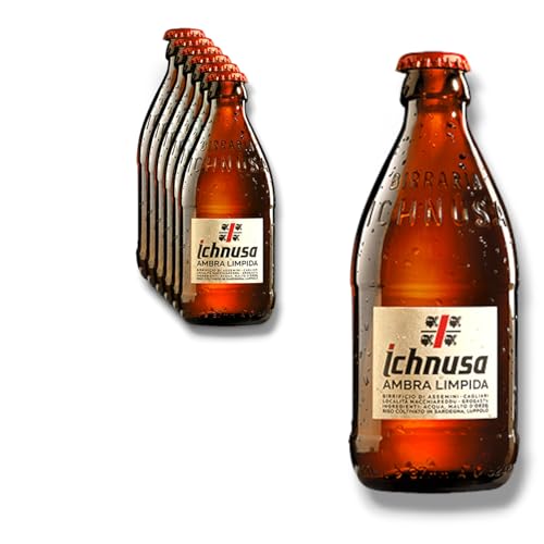 6 x Birra Ichnusa Ambra limpida 0,3l Flasche - das neue Kultbier aus Sardinien mit 5% Vol.- Inklusive Haus der Biere Berlin Bierdeckel von Bier